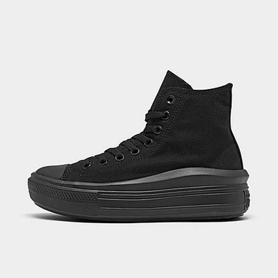 Shop Converse Women's Chuck Taylor All Star Move Platform High Top Casual Shoes In Black/black