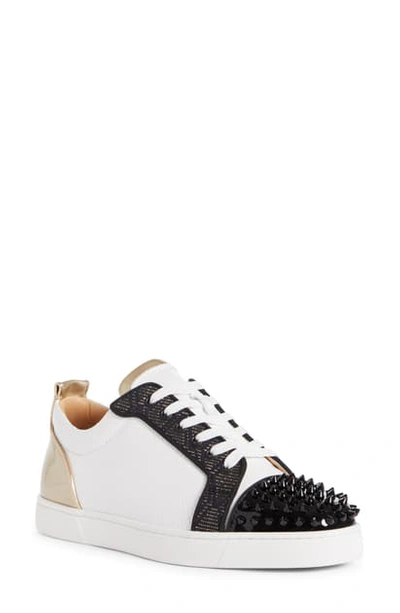 Shop Christian Louboutin Louis Junior Spike Sneaker In White/ Multi