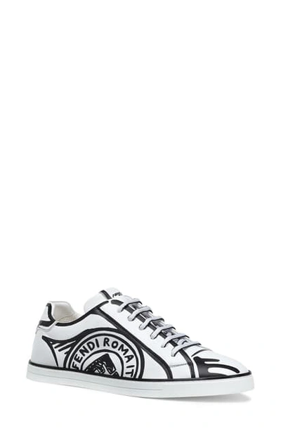 Shop Fendi Graphic Sneaker In White/ Black