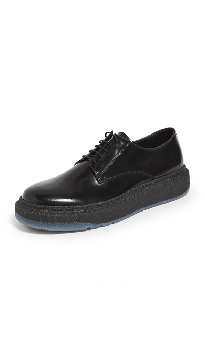 Shop Paul Smith Gum Sole Leather Oxfords In Black