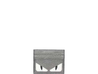Shop Fendi Bag Bugs Cards Holder In Silver