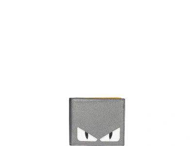 Shop Fendi Bag Bugs Wallet In Silver