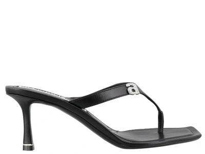 Shop Alexander Wang Sandal Ivy Logo In Black