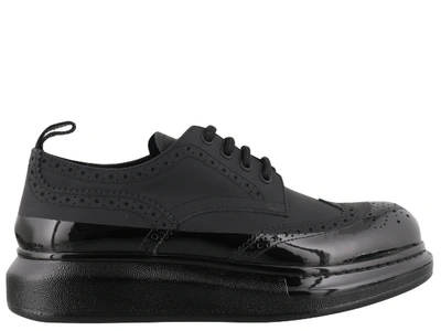 Shop Alexander Mcqueen Hybrid Laced Up Shoes In Black