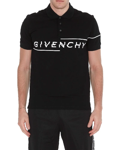 Shop Givenchy Split Polo In Black