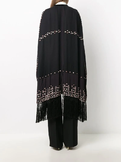 Shop Forte Forte Fringed Cape Coat In Black