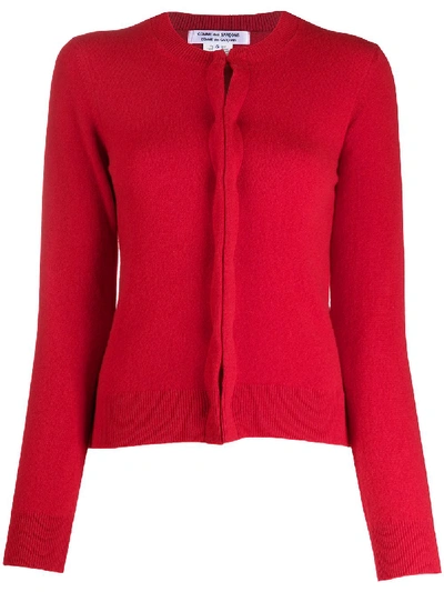 Shop Comme Des Garçons Comme Des Garçons Concealed Fastening Cardigan In Red