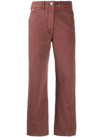 Shop Lemaire Twisted Straight-leg Trousers In Red