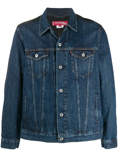 Shop Junya Watanabe Panelled Denim Jacket In Blue