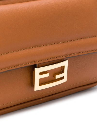 Shop Fendi Easy Leather Crossbody Bag In Brown