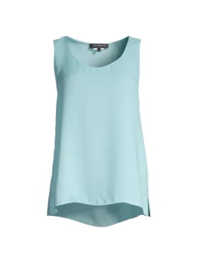 Shop Lafayette 148 Women's Finnley Silk Top In Blue Topaz