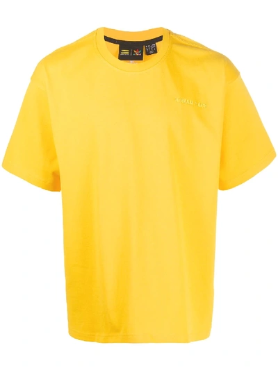 Shop Adidas Originals By Pharrell Williams Human Race Cotton T-shirt In Yellow