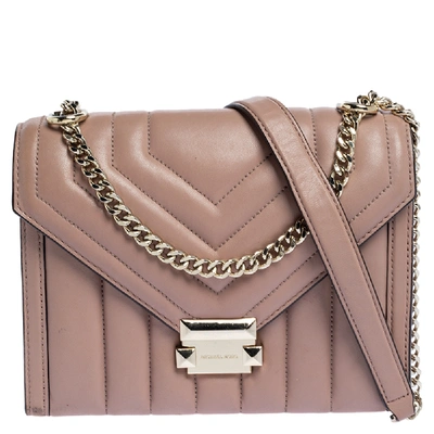 Pre-owned Michael Kors Nude Pink Quilted Leather Whitney Shoulder Bag