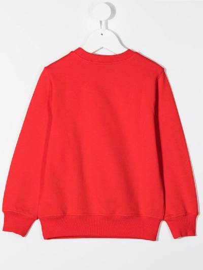 Shop Moschino Teddy Bear Logo Sweatshirt In Red