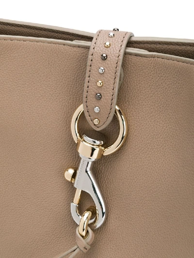 Shop Rebecca Minkoff Megan Studded Shoulder Bag In Neutrals