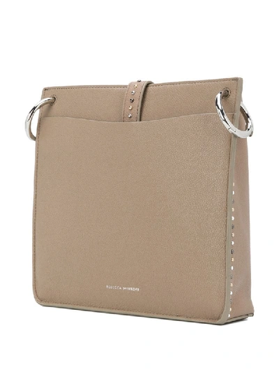 Shop Rebecca Minkoff Megan Studded Shoulder Bag In Neutrals