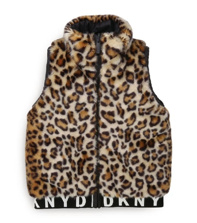 Shop Dkny Reversible Leopard Print Gilet (6-16 Years)