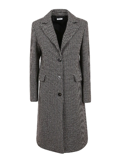 Shop P.a.r.o.s.h Houndstooth Coat In Grey