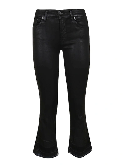 Shop 7 For All Mankind Cropped Boot Unrolled Jeans In Black