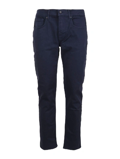 Shop 7 For All Mankind Slimmy Tapered Cotton Blend Jeans In Blue