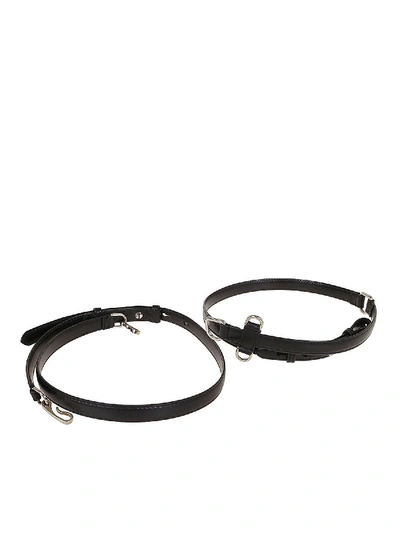 Shop Alexander Mcqueen Leather Adjustable Harness In Black