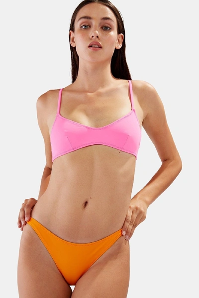 Shop Solid & Striped The Rachel Bikini Top In Malibu Pink
