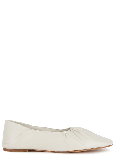Shop Vince Kali Off-white Leather Flats In Off White