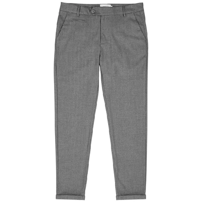 Shop Les Deux Como Grey Herringbone Trousers