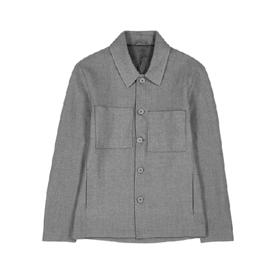 Shop Les Deux Marseille Grey Herringbone Jacket