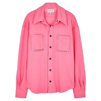 Shop Natasha Zinko Pink Stud-embellished Jersey Shirt