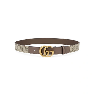 Shop Gucci Gg Supreme Monogrammed Belt In Brown