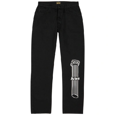 Shop Aries Column Lilly Black Straight-leg Jeans
