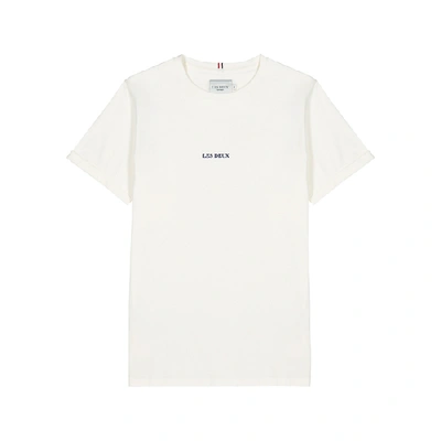 Shop Les Deux Lens Off-white Logo T-shirt In Off White