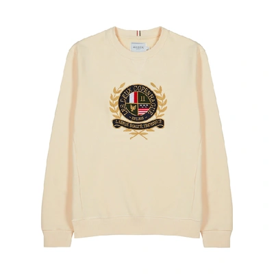 Shop Les Deux Off-white Embroidered Cotton Sweatshirt In Off White