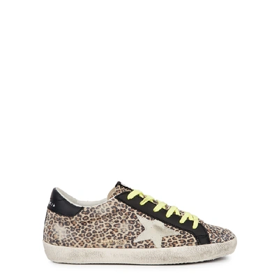 Shop Golden Goose Superstar Leopard-print Suede Sneakers