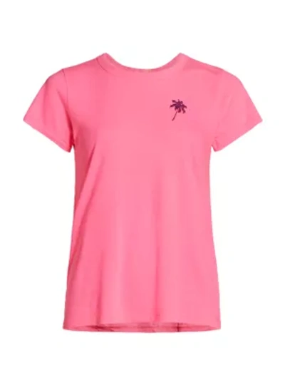 Shop Rag & Bone Two-tone Palm Tree T-shirt In Bright Pink