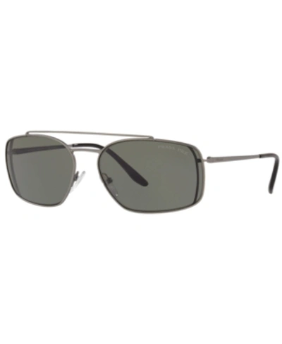 Shop Gucci Polarized Sunglasses, Pr 64vs In Matte Gunmetal/polar Green