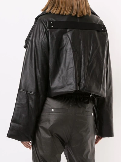 Shop Rick Owens Cropped Exploder Padded Jacket In Black