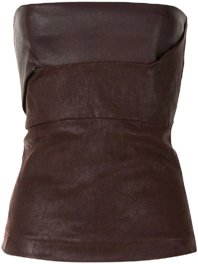 Shop Rick Owens Leather-look Bustier Top In Red