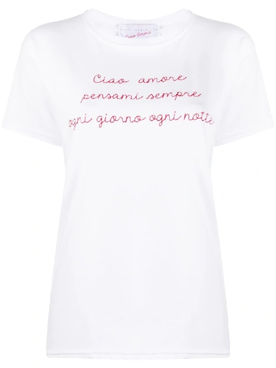 Shop Giada Benincasa Embroidered Crew Neck T-shirt In White