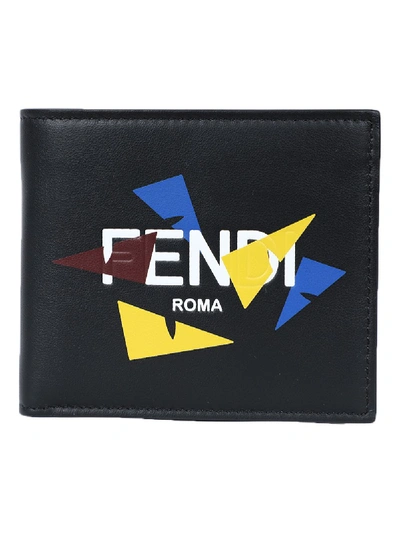 Shop Fendi Bag Bugs Print Leather Wallet In Black