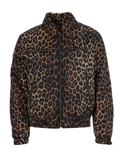 Shop Saint Laurent Leopard Print Bomber Jacket