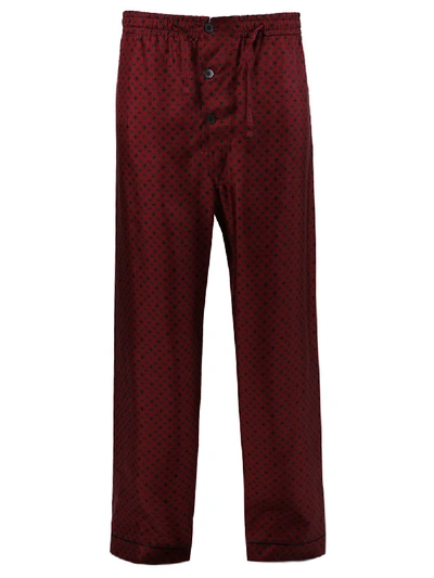 Shop Maison Margiela Silk Three-button Pajama Pants In Red