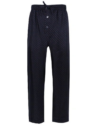 Shop Maison Margiela Silk Three-button Pajama Pants Navy