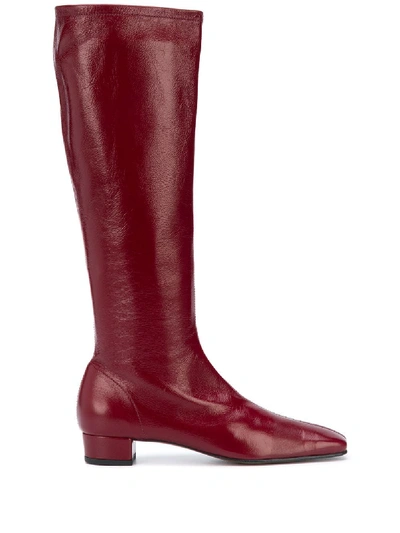 Shop By Far Eddie Knee Length Boots In Red