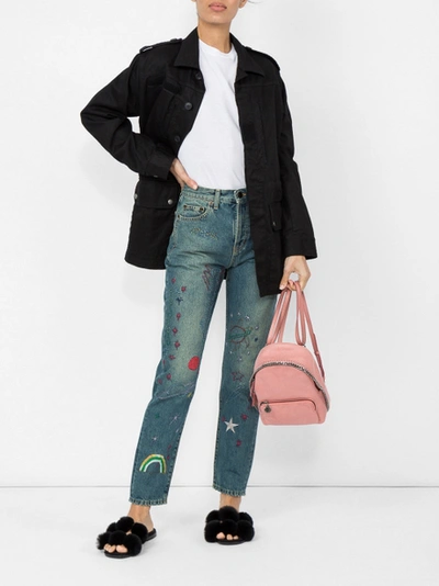 Shop Saint Laurent Embroidered High-rise Jeans