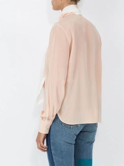Shop Givenchy Neck Tied Blouse Neutral