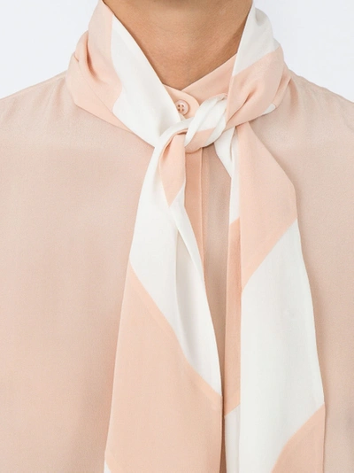 Shop Givenchy Neck Tied Blouse Neutral