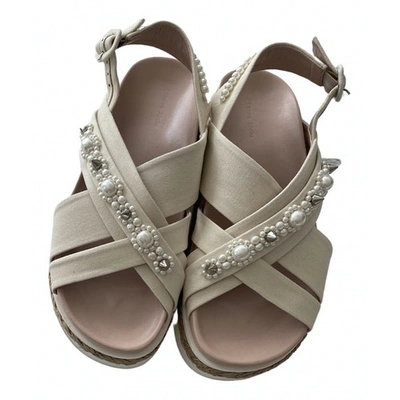 Pre-owned Simone Rocha Cloth Sandals In Beige