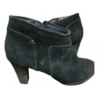Pre-owned Tommy Hilfiger Navy Suede Ankle Boots